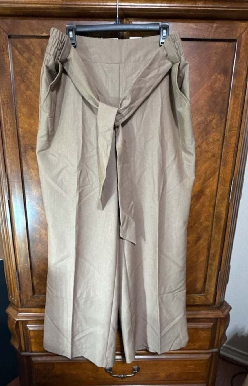 Lane Bryant  Tie Waist Wide Leg Pants with Elastic Back